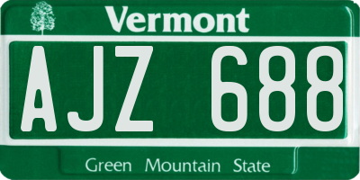 VT license plate AJZ688