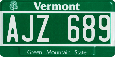 VT license plate AJZ689