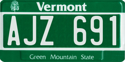 VT license plate AJZ691