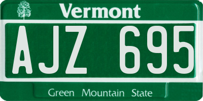 VT license plate AJZ695