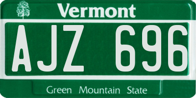 VT license plate AJZ696