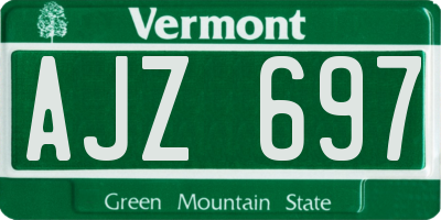 VT license plate AJZ697