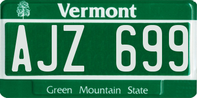 VT license plate AJZ699