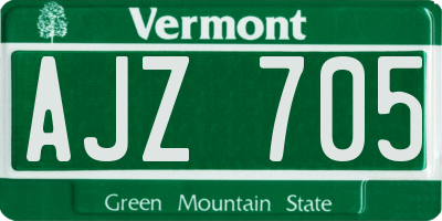 VT license plate AJZ705