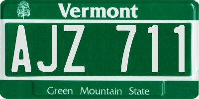 VT license plate AJZ711