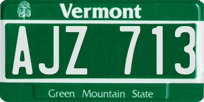 VT license plate AJZ713