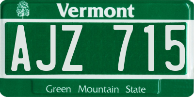 VT license plate AJZ715