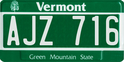 VT license plate AJZ716