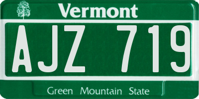 VT license plate AJZ719