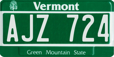 VT license plate AJZ724