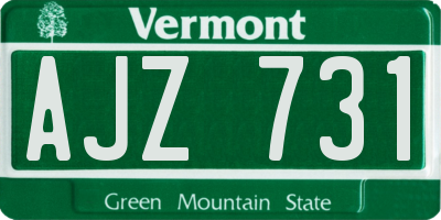 VT license plate AJZ731