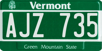 VT license plate AJZ735