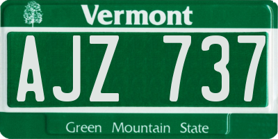 VT license plate AJZ737