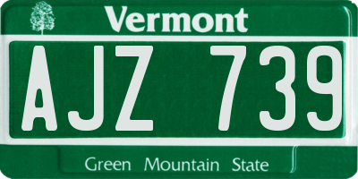 VT license plate AJZ739