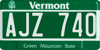 VT license plate AJZ740
