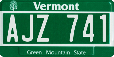 VT license plate AJZ741