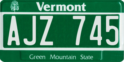 VT license plate AJZ745
