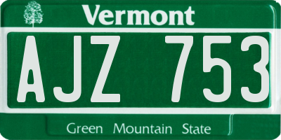 VT license plate AJZ753
