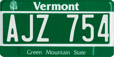 VT license plate AJZ754