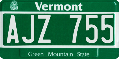 VT license plate AJZ755