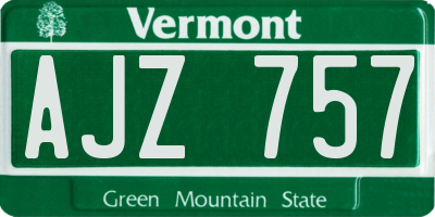 VT license plate AJZ757