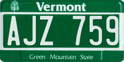 VT license plate AJZ759