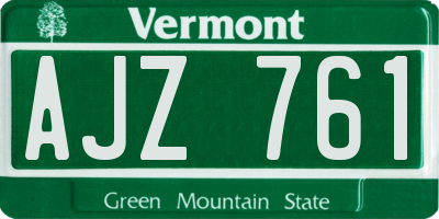 VT license plate AJZ761