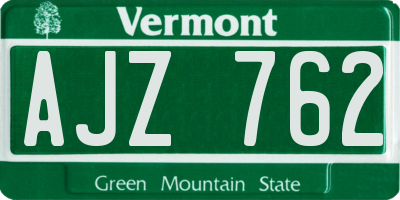 VT license plate AJZ762