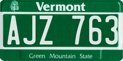 VT license plate AJZ763
