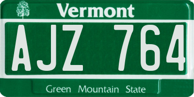 VT license plate AJZ764