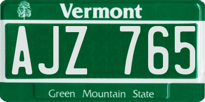 VT license plate AJZ765