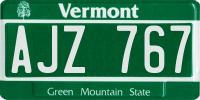 VT license plate AJZ767