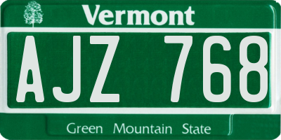 VT license plate AJZ768
