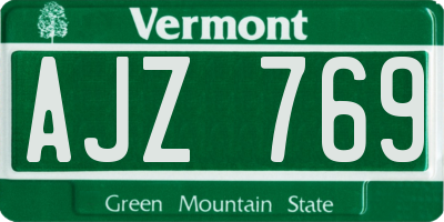 VT license plate AJZ769