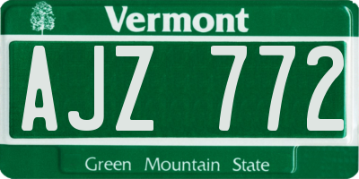 VT license plate AJZ772