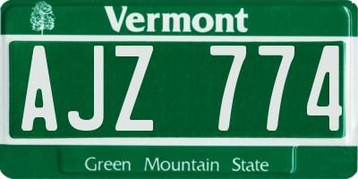 VT license plate AJZ774