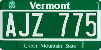 VT license plate AJZ775