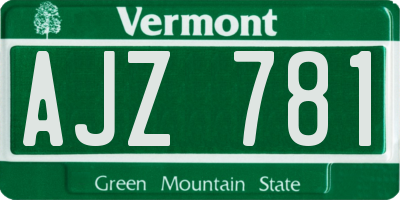 VT license plate AJZ781
