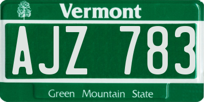 VT license plate AJZ783