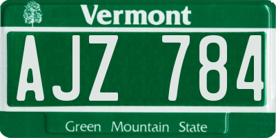 VT license plate AJZ784