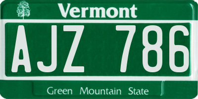 VT license plate AJZ786
