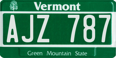 VT license plate AJZ787