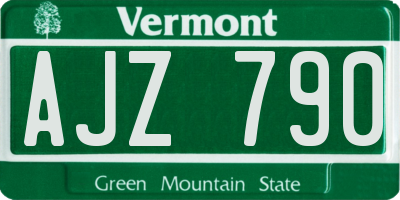 VT license plate AJZ790