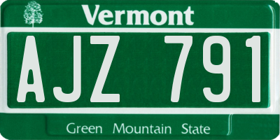 VT license plate AJZ791