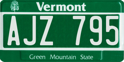 VT license plate AJZ795