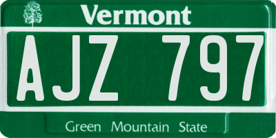 VT license plate AJZ797