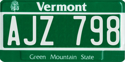 VT license plate AJZ798