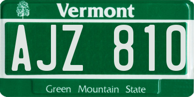 VT license plate AJZ810