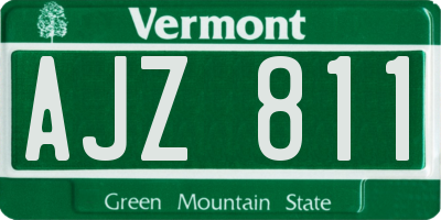VT license plate AJZ811