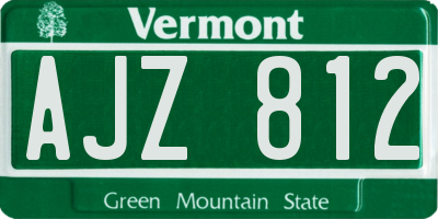 VT license plate AJZ812